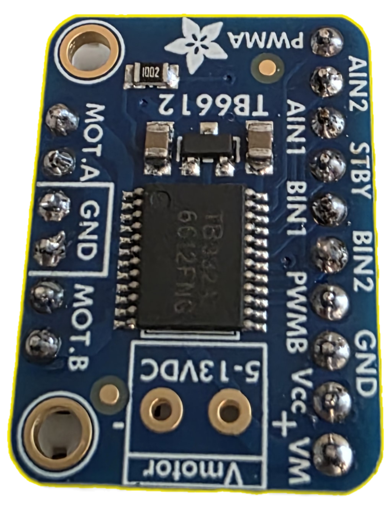 Sample of soldering done to microcontroller