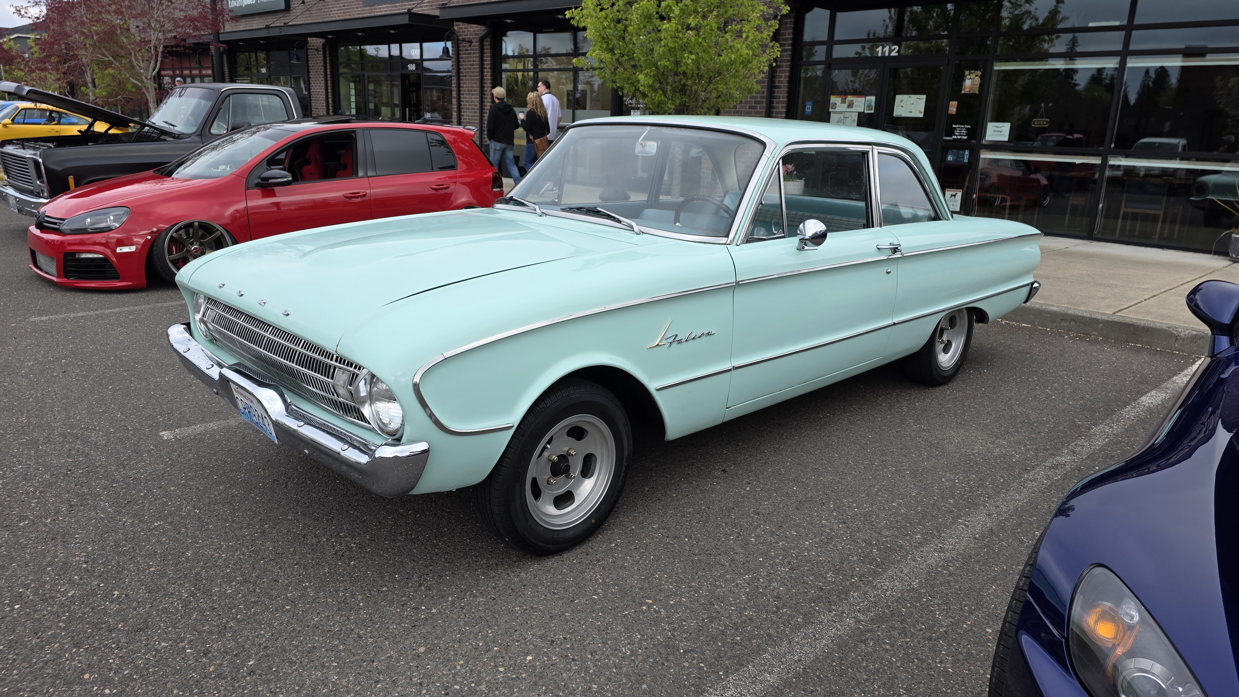 1961 Ford Falcon (Lola) pictured at a local Cars and Coffee event